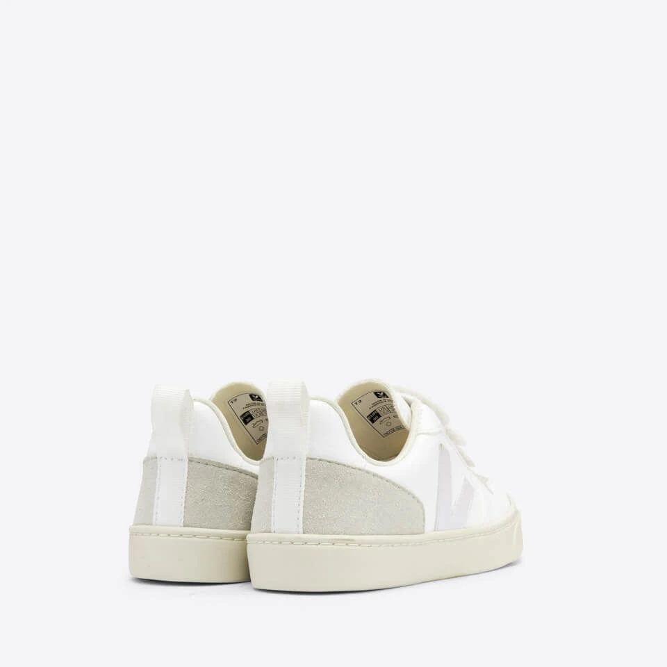 Veja Kids' V-10 Velcro Trainers - White Natural 4 Veja Kids' V-10 Velcro Trainers - White Natural - Image 4