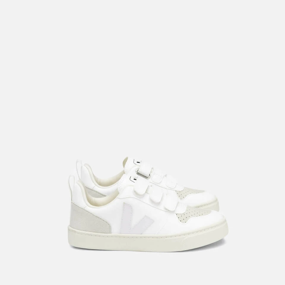 Veja Kids' V-10 Velcro Trainers - White Natural 2 Veja Kids' V-10 Velcro Trainers - White Natural - Image 2