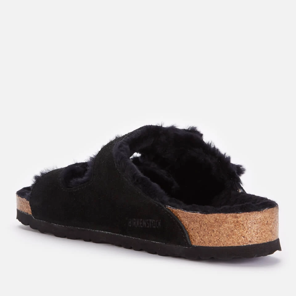 Birkenstock Men's Arizona Shearling Double Strap Sandals - Black 2 Birkenstock Men's Arizona Shearling Double Strap Sandals - Black - Image 2