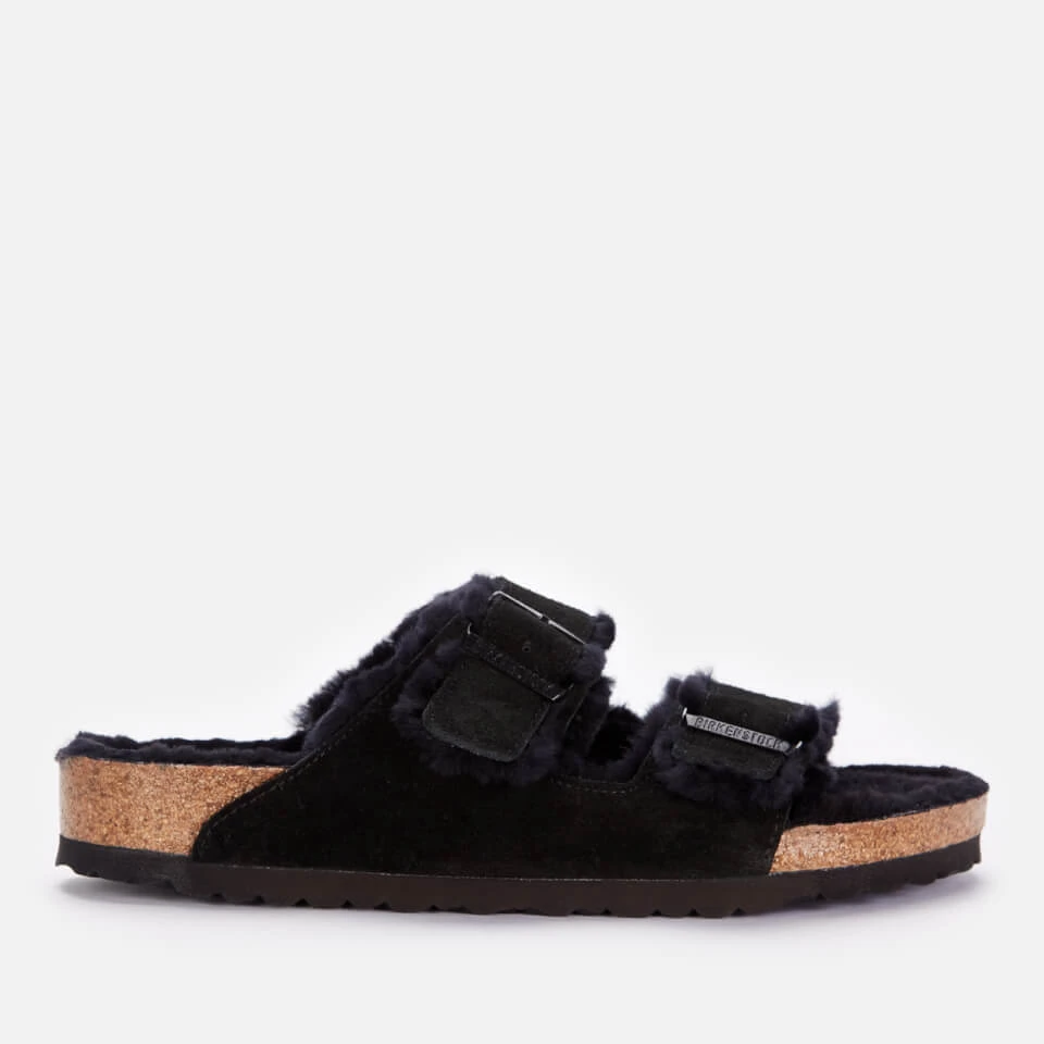 Birkenstock Men's Arizona Shearling Double Strap Sandals - Black 1 Birkenstock Men's Arizona Shearling Double Strap Sandals - Black