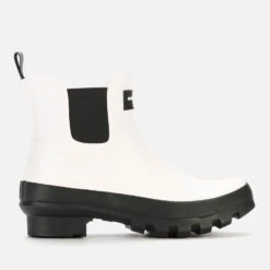 New Arrival 9 Kurt Geiger London Women's Sleet Short Wellie Chelsea Boots - White/Black