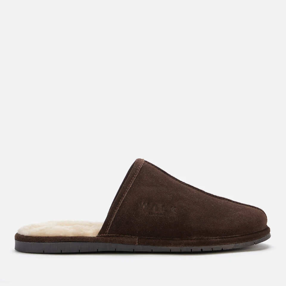Walk London Men's Langley Suede Mule Slippers - Brown 1 Walk London Men's Langley Suede Mule Slippers - Brown