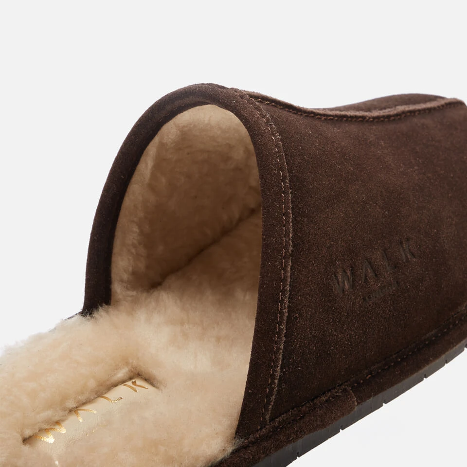 Walk London Men's Langley Suede Mule Slippers - Brown 4 Walk London Men's Langley Suede Mule Slippers - Brown - Image 4