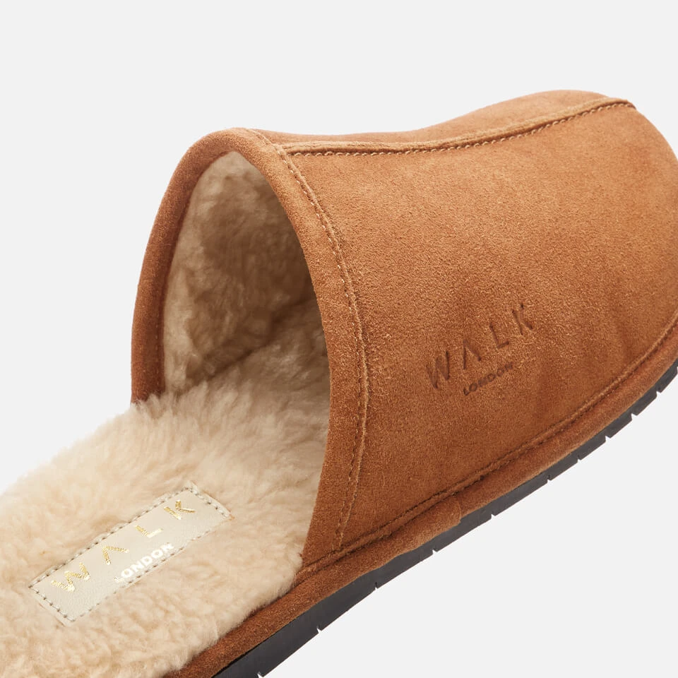 Walk London Men's Langley Suede Mule Slippers - Tan 4 Walk London Men's Langley Suede Mule Slippers - Tan - Image 4