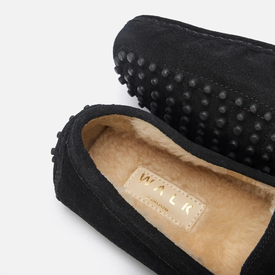 Walk London Men's Rodney Suede Slippers - Black 4 Walk London Men's Rodney Suede Slippers - Black - Image 4