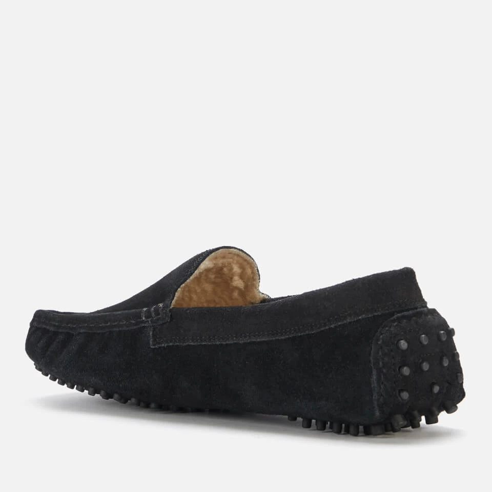 Walk London Men's Rodney Suede Slippers - Black 2 Walk London Men's Rodney Suede Slippers - Black - Image 2