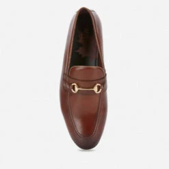 Walk London Men's Terry Trim Leather Loafers - Brown -Vans Shoes Shop 13124548 3024898524271637