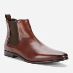 Walk London Men's Alfie Leather Chelsea Boots - Brown -Vans Shoes Shop 13124578 1034898525240322