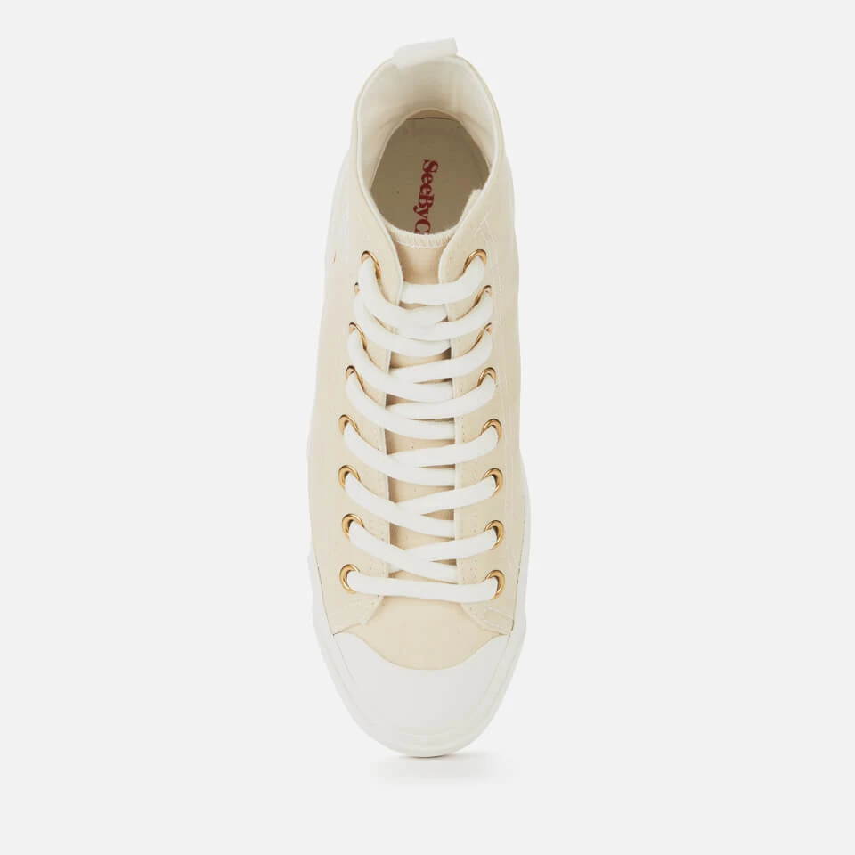 See By Chloé Women's Aryana Canvas Hi-Top Trainers - Beige 3 See By Chloé Women's Aryana Canvas Hi-Top Trainers - Beige - Image 3