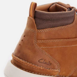 Clarks Men's Larvik Mid Leather Chukka Boots - Dark Tan -Vans Shoes Shop 13137554 1724891766787510