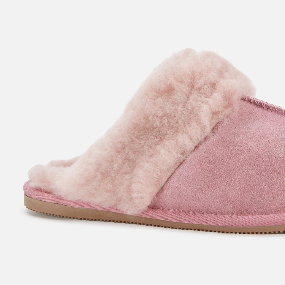 Clarks Women's Warm Lux Suede Mule Slippers - Rose 4 Clarks Women's Warm Lux Suede Mule Slippers - Rose - Image 4