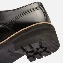 Clarks Women's Orianna Leather Chunky Derby Shoes - Black -Vans Shoes Shop 13137706 6204879314136254