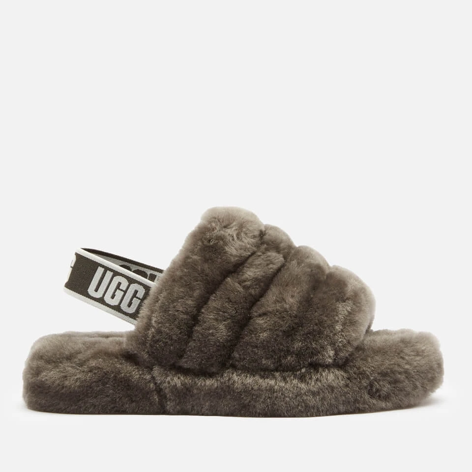 UGG Kids' Fluff Yeah Slide Slippers - Charcoal 1 UGG Kids' Fluff Yeah Slide Slippers - Charcoal