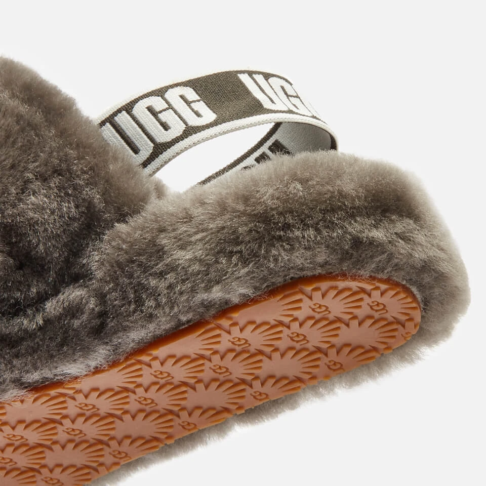 UGG Kids' Fluff Yeah Slide Slippers - Charcoal 4 UGG Kids' Fluff Yeah Slide Slippers - Charcoal - Image 4