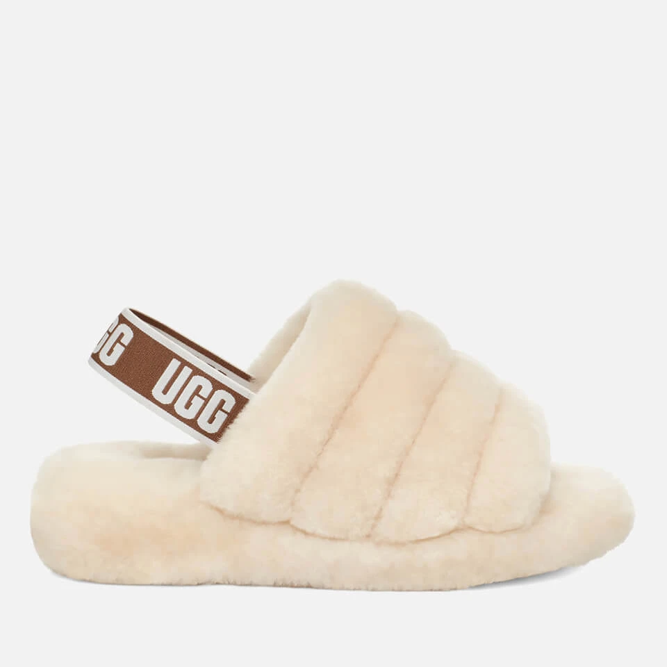UGG Women's Fluff Yeah Slide Sheepskin Slippers - Natural 1 UGG Women's Fluff Yeah Slide Sheepskin Slippers - Natural