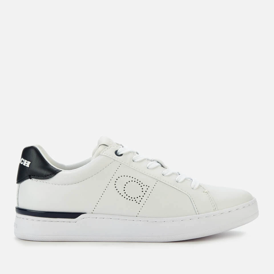 Coach Women's Lowline Leather Cupsole Trainers - Optic White/Midnight Navy 1 Coach Women's Lowline Leather Cupsole Trainers - Optic White/Midnight Navy