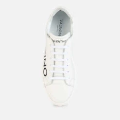Valentino Women's Leather Cupsole Trainers - White/Black -Vans Shoes Shop 13175330 1324957083942567