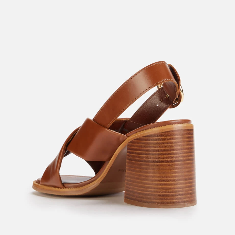 See By Chloé Women's Lyna Leather Platform Heeled Sandals - Tan 2 See By Chloé Women's Lyna Leather Platform Heeled Sandals - Tan - Image 2