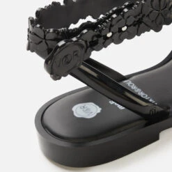 Melissa X Viktor And Rolf Women's Blossom Wave Sandals - Black -Vans Shoes Shop 13449019 3814933280005338