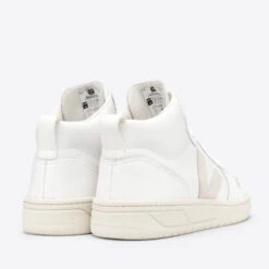 Veja Men's V-15 Leather Hi-Top Trainers - Extra White/Natural -Vans Shoes Shop 13451954 9554951090169412