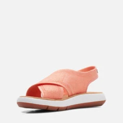 Clarks Women's Jemsa Dash Cross Sandals - Light Coral -Vans Shoes Shop 13452808 1804951383276165