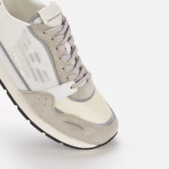 Emporio Armani Men's Fire Suede Running Style Trainers - Grey/Off White -Vans Shoes Shop 13454747 1924951629261189