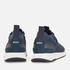 BOSS Men's Titanium Runn Trainers - Dark Blue -Vans Shoes Shop 13470602 1085053240022109