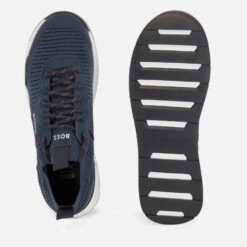 BOSS Men's Titanium Runn Trainers - Dark Blue -Vans Shoes Shop 13470602 4205053240065471