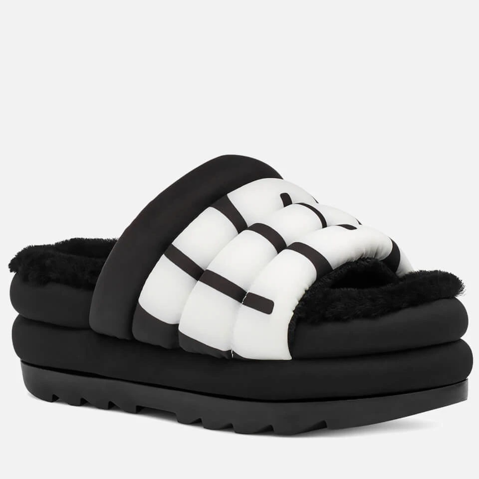 UGG Women's Puft Logo Slide Sandals - Black 2 UGG Women's Puft Logo Slide Sandals - Black - Image 2