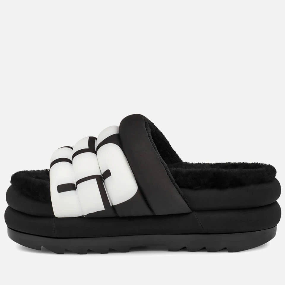 UGG Women's Puft Logo Slide Sandals - Black 3 UGG Women's Puft Logo Slide Sandals - Black - Image 3