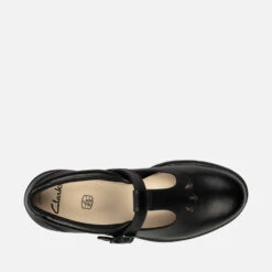 Clarks Youth Dempster Bar School Shoes - Black Leather -Vans Shoes Shop 13523517 1034940443427370