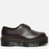 Dr. Martens Women's 1461 Quad Polished Smooth Leather 3-Eye Shoes - Burgundy