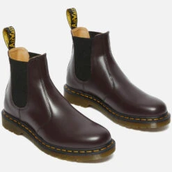Dr. Martens Men's 2976 Smooth Leather Chelsea Boots - Burgundy -Vans Shoes Shop 13528012 1564959178277238