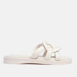 Coach Women's Georgie Leather Slide Sandals - Chalk