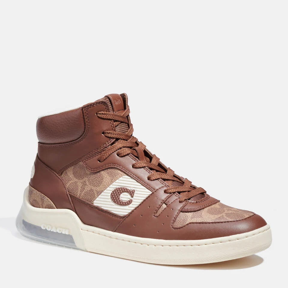 Coach Men's Citysole Signature Hi-Top Trainers - Saddle 2 Coach Men's Citysole Signature Hi-Top Trainers - Saddle - Image 2