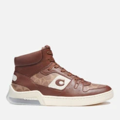 Coach Men's Citysole Signature Hi-Top Trainers - Saddle