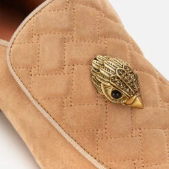 Kurt Geiger London Men's Hugh Eagle Head Suede Loafers - Beige -Vans Shoes Shop 13529520 1044930108464933