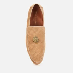 Kurt Geiger London Men's Hugh Eagle Head Suede Loafers - Beige -Vans Shoes Shop 13529520 8644930108408575