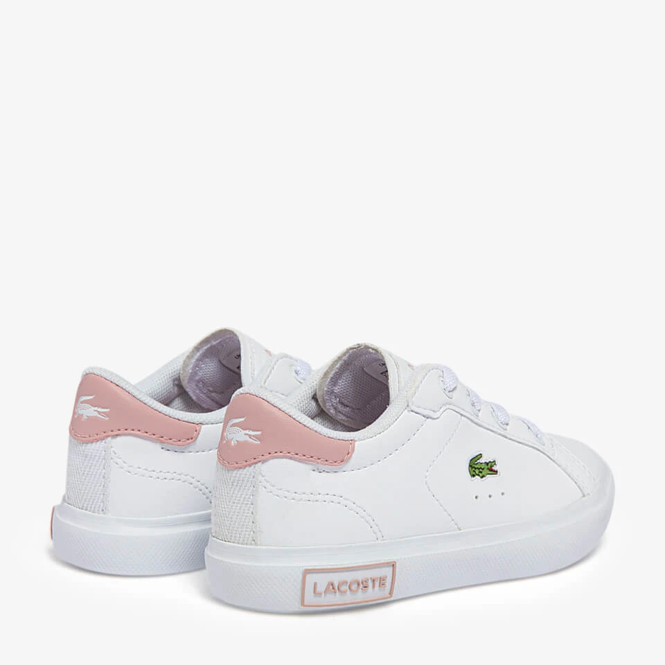 Lacoste Infant Powercourt 0721 Trainers - White/Pink 3 Lacoste Infant Powercourt 0721 Trainers - White/Pink - Image 3