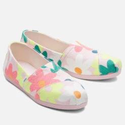 TOMS Women's Alpargata Pumps - Chalky Pink Retro Floral -Vans Shoes Shop 13624786 1404964631556053