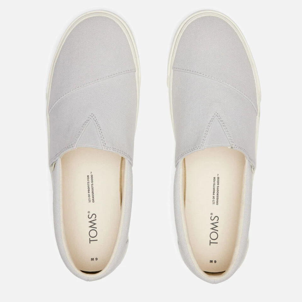 TOMS Men's Alpargata Fenix Vegan Canvas Slip-On Trainers - Lunar Grey Washed 2 TOMS Men's Alpargata Fenix Vegan Canvas Slip-On Trainers - Lunar Grey Washed - Image 2