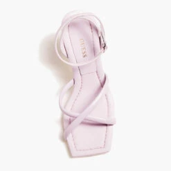 Guess Women's Dezza Leather Heeled Sandals - Lilac -Vans Shoes Shop 13629675 1484938913423659