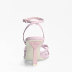Guess Women's Dezza Leather Heeled Sandals - Lilac -Vans Shoes Shop 13629675 1774938913373919