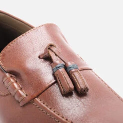 Walk London Men's West Tassel Leather Loafers - Tan -Vans Shoes Shop 13629814 1114952709611973