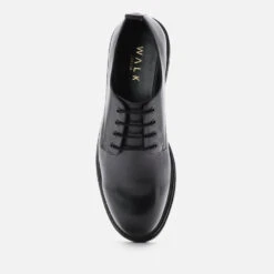 Walk London Men's Brooklyn Leather Derby Shoes - Black -Vans Shoes Shop 13629844 1144952710747227