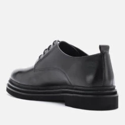 Walk London Men's Brooklyn Leather Derby Shoes - Black -Vans Shoes Shop 13629844 9744952710695456