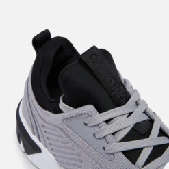 Calvin Klein Men's Knitted Running Style Trainers - Grey Fog -Vans Shoes Shop 13638520 2084956332356176