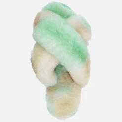EMU Australia Women's Mayberry Tie Dye Sheepskin Slippers - Neon Mint -Vans Shoes Shop 13642040 2324958873258997