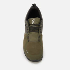 ON Men's Cloud 5 Waterproof Running Trainers - Olive/Black -Vans Shoes Shop 13643187 1074953153221751