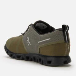 ON Men's Cloud 5 Waterproof Running Trainers - Olive/Black -Vans Shoes Shop 13643187 1234953153156378